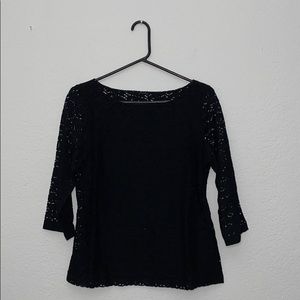 Banana Republic Lacy Detailed 3/4 Length Blouse